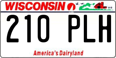 WI license plate 210PLH