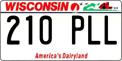 WI license plate 210PLL