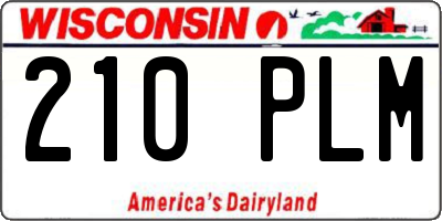 WI license plate 210PLM