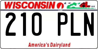 WI license plate 210PLN