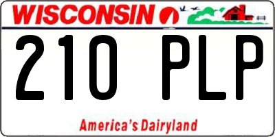 WI license plate 210PLP