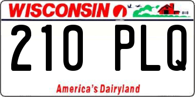 WI license plate 210PLQ