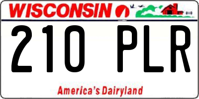 WI license plate 210PLR