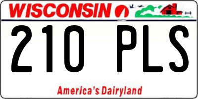 WI license plate 210PLS