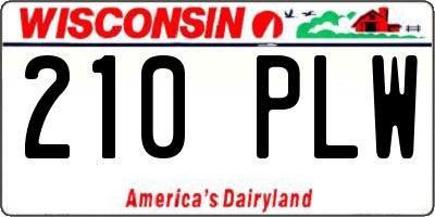 WI license plate 210PLW