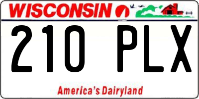 WI license plate 210PLX
