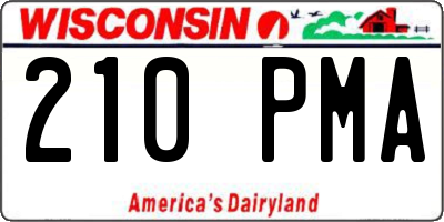 WI license plate 210PMA