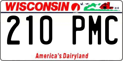 WI license plate 210PMC