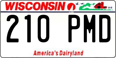 WI license plate 210PMD
