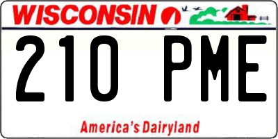 WI license plate 210PME