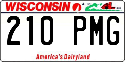 WI license plate 210PMG