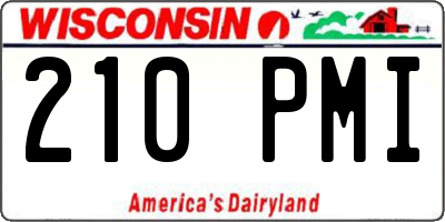 WI license plate 210PMI