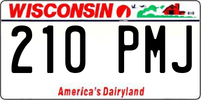 WI license plate 210PMJ