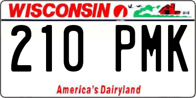 WI license plate 210PMK