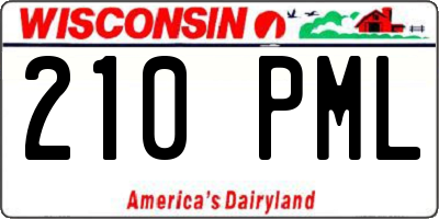 WI license plate 210PML