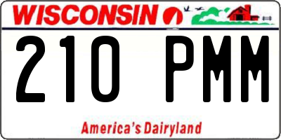 WI license plate 210PMM