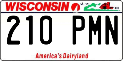 WI license plate 210PMN
