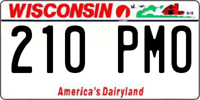 WI license plate 210PMO