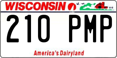 WI license plate 210PMP