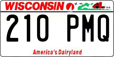 WI license plate 210PMQ