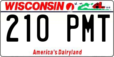 WI license plate 210PMT