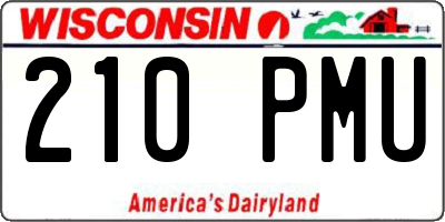 WI license plate 210PMU