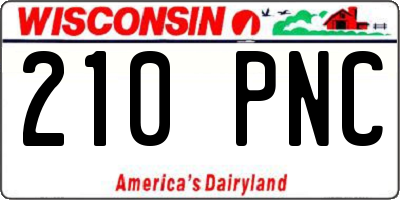 WI license plate 210PNC