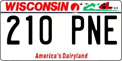 WI license plate 210PNE
