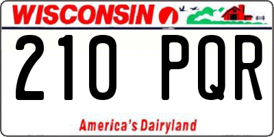 WI license plate 210PQR