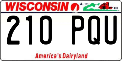 WI license plate 210PQU