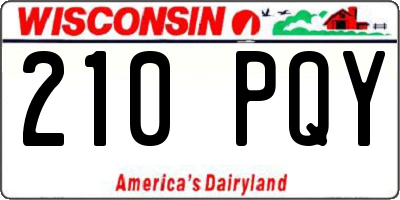 WI license plate 210PQY