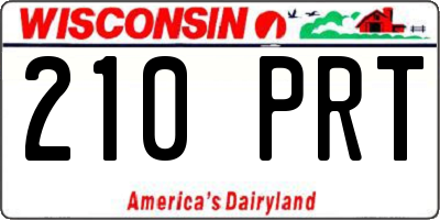 WI license plate 210PRT