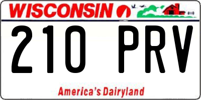 WI license plate 210PRV