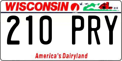 WI license plate 210PRY