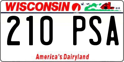 WI license plate 210PSA