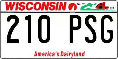 WI license plate 210PSG