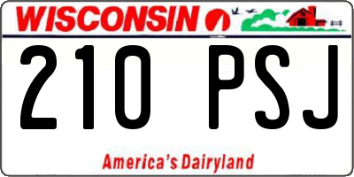 WI license plate 210PSJ