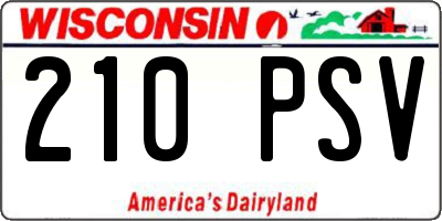 WI license plate 210PSV