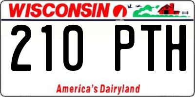 WI license plate 210PTH