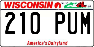 WI license plate 210PUM