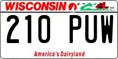WI license plate 210PUW