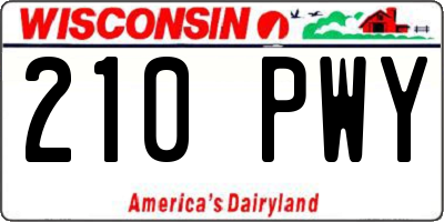 WI license plate 210PWY