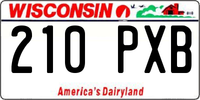 WI license plate 210PXB