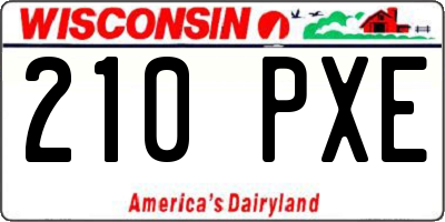 WI license plate 210PXE