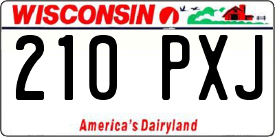 WI license plate 210PXJ