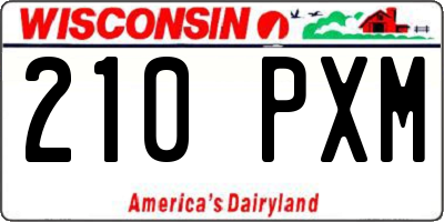 WI license plate 210PXM