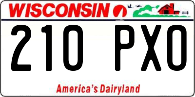 WI license plate 210PXO