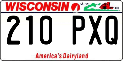 WI license plate 210PXQ