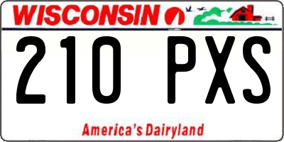 WI license plate 210PXS