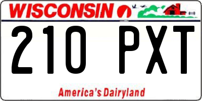 WI license plate 210PXT